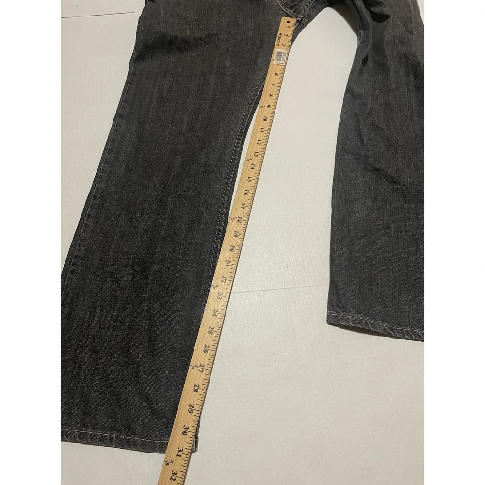 Levi's 514 Slim Straight Jeans Men's 36 X 31 Black Charcoal Denim Made Mexico